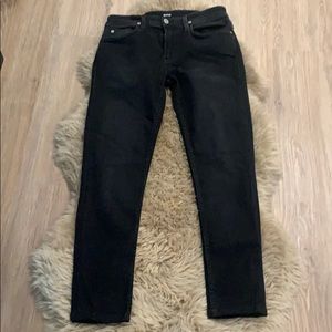 Hudson “Sartor” Black, Relaxed Skinny Jeans